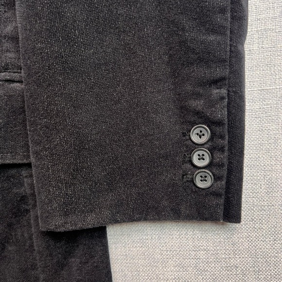 Vtg Y2K GAP Cotton Blazer Sport Coat Jacket Men XL 46R Black Tailored Academia - Picture 4 of 16